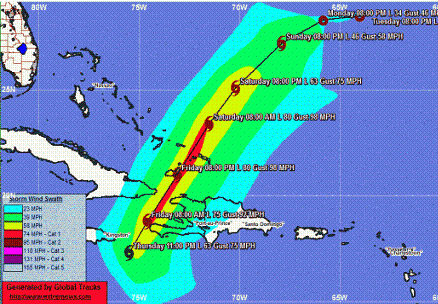 En alarma ciclónica Guantánamo y varios municipios de Holguín por huracán Tomás.   Amplia cobertura de radio y TV
