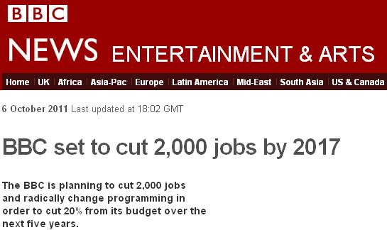 La BBC despedirá a 2.000 personas en cinco años