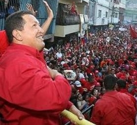 Venezolanos en apoyo al presidente Hugo Chávez