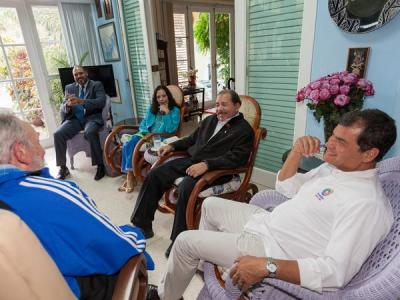 #Cuba Recibió Fidel a Daniel, Evo y Correa